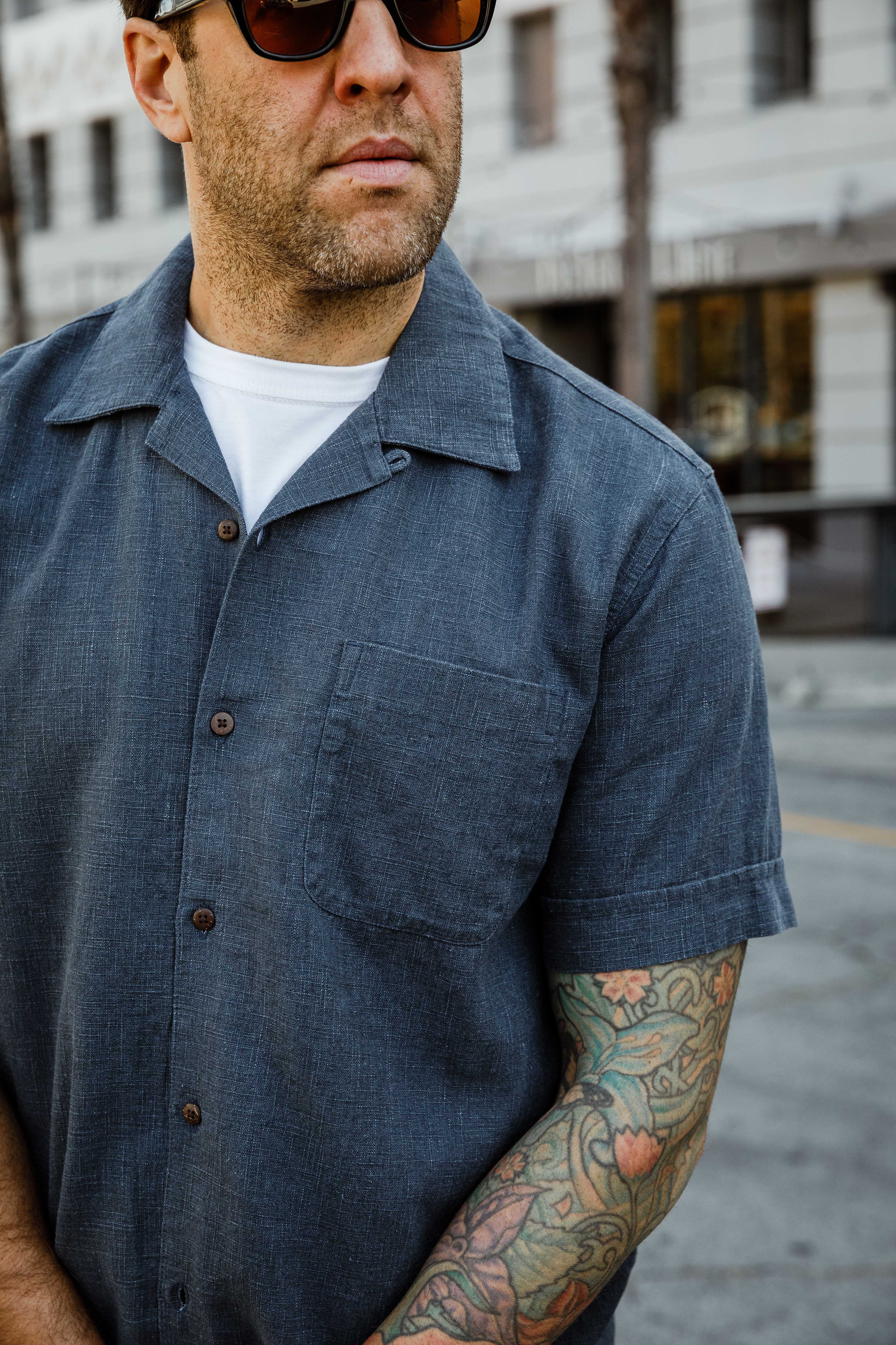 3sixteen - Vacation Shirt - Blue Linen - Image 6