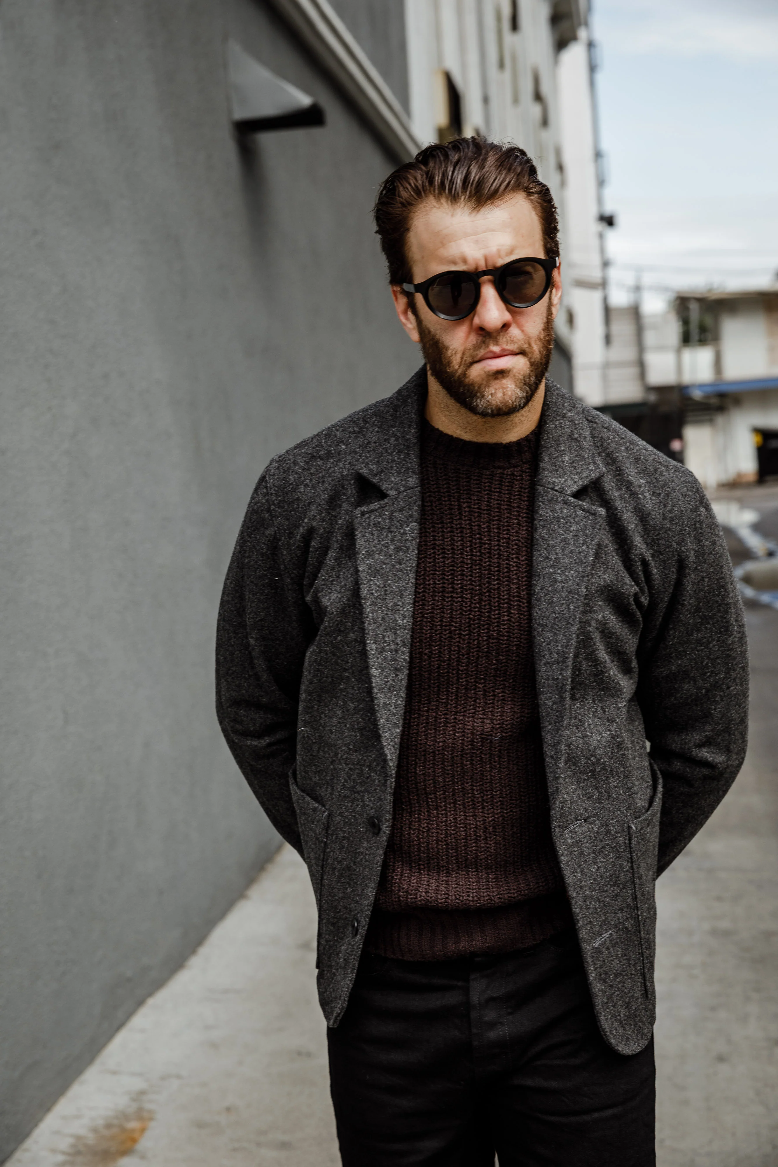 3sixteen - Work Blazer Grey - Melton Wool - Image 2