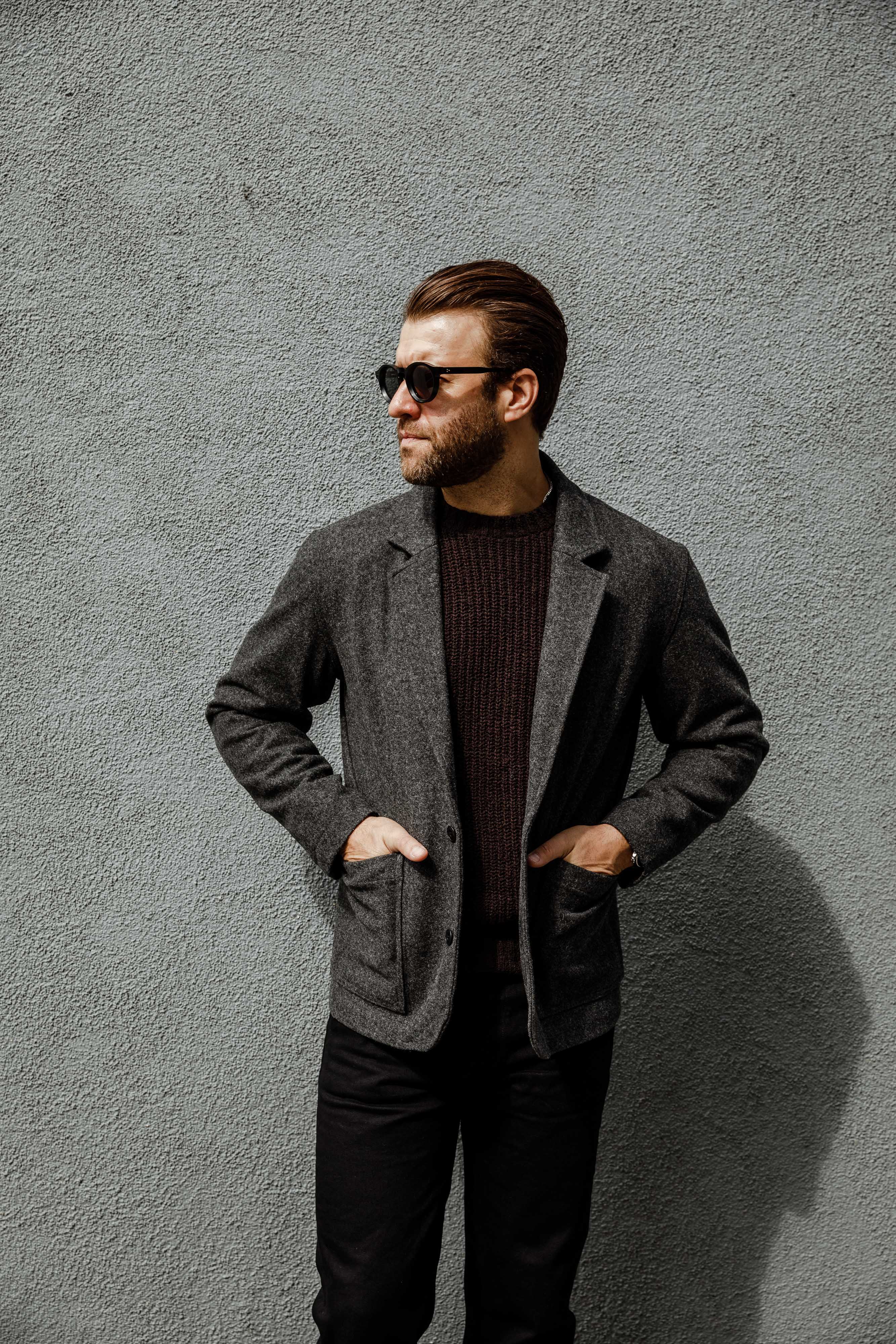 3sixteen - Work Blazer Grey - Melton Wool - Image 3