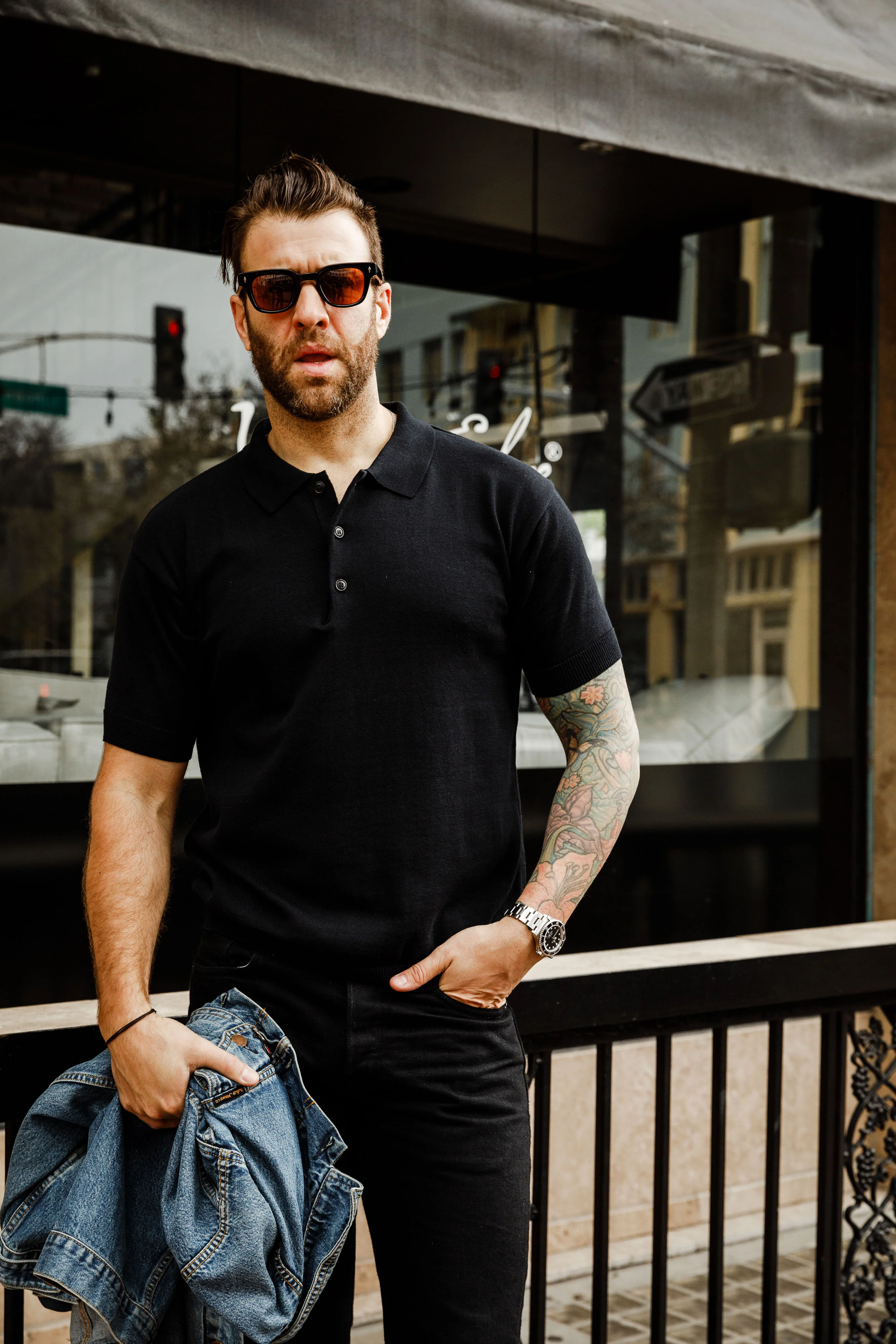 Addict Clothes - Short Sleeve Polo - Black - Image 2