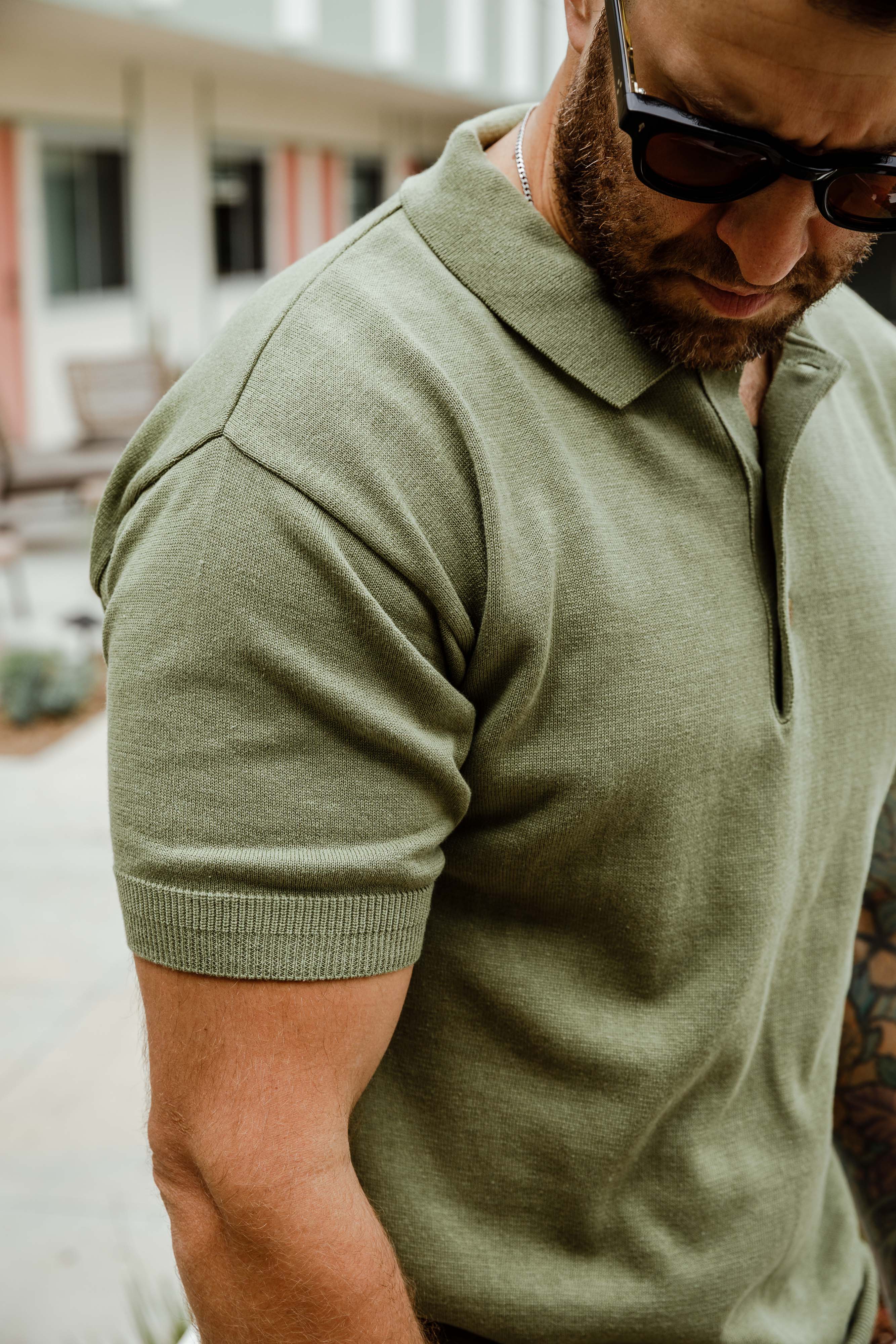 Addict Clothes - Short Sleeve Polo - Faded Green - Image 4
