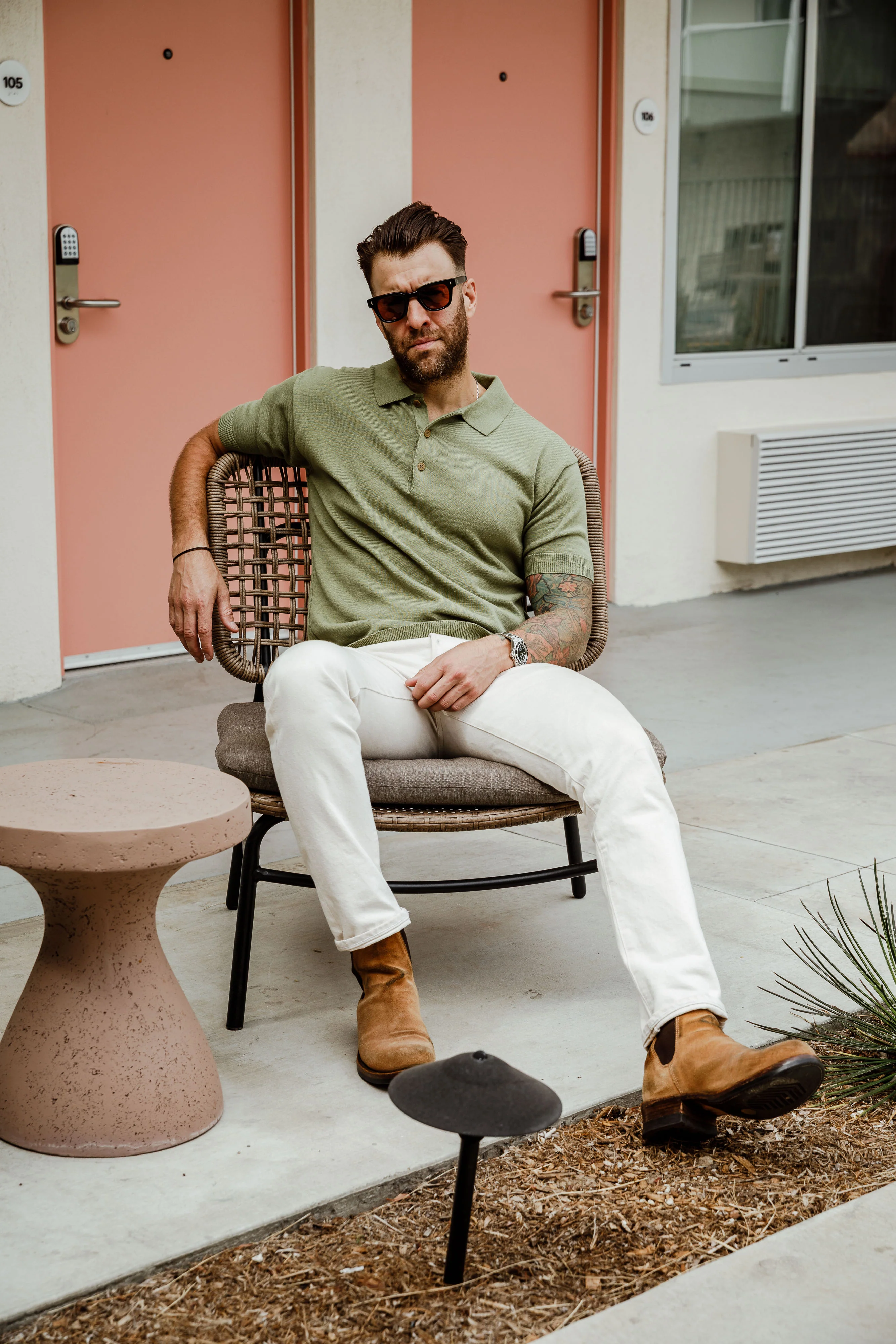 Addict Clothes - Short Sleeve Polo - Faded Green - Image 5