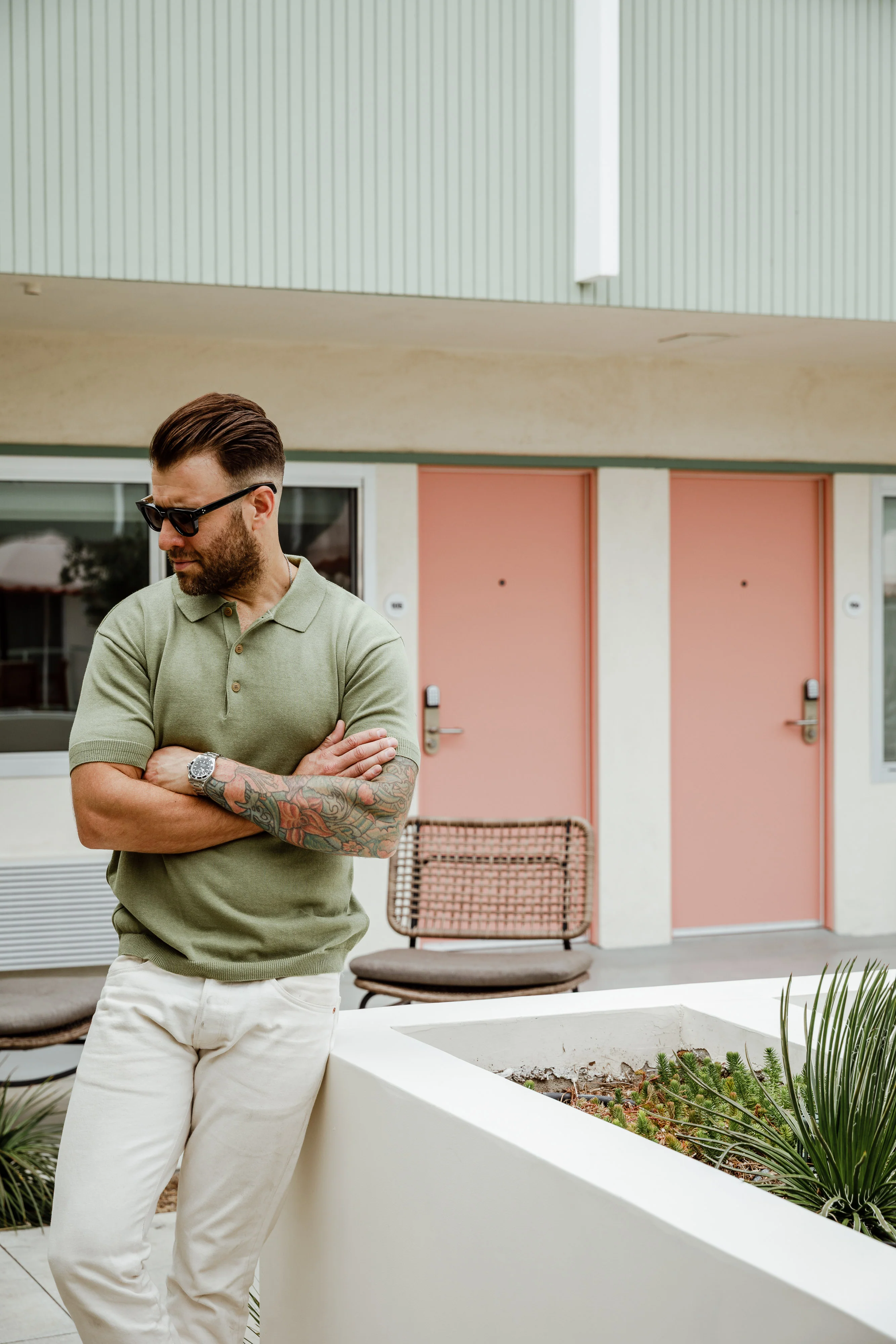Addict Clothes - Short Sleeve Polo - Faded Green - Image 8
