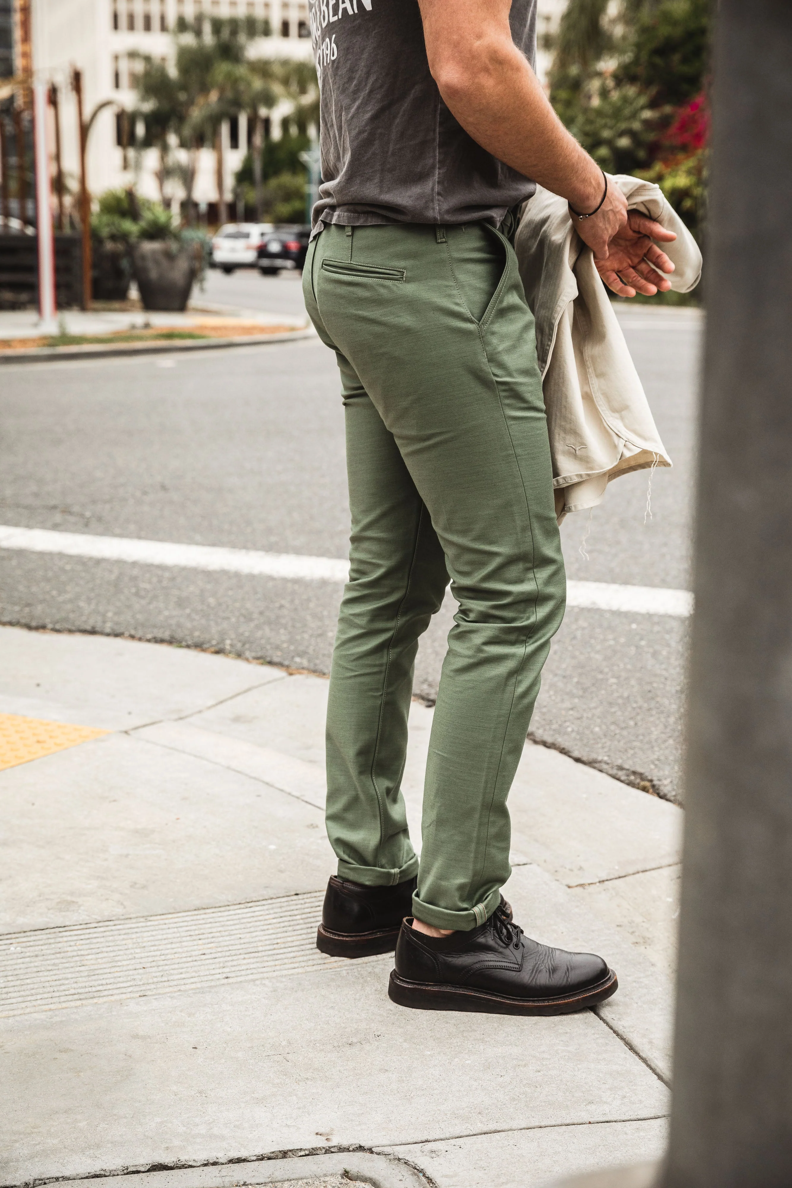 Benzak Denim Developers - BC-01 - TAPERED CHINO - 10 oz. Army Green Military Twill - Image 5