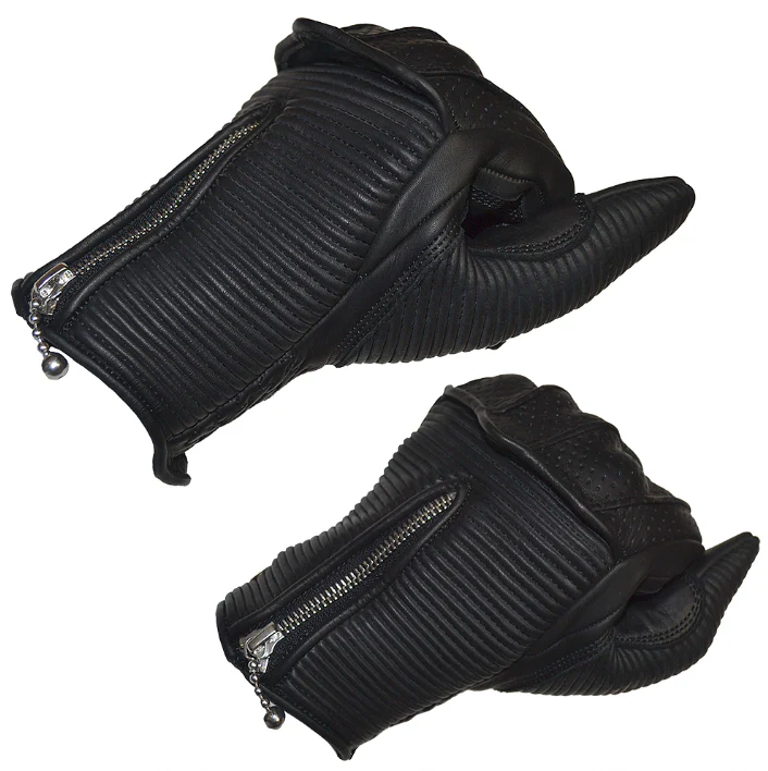 Goldtop England - Silk Lined Raptor Gloves - Black - Image 3