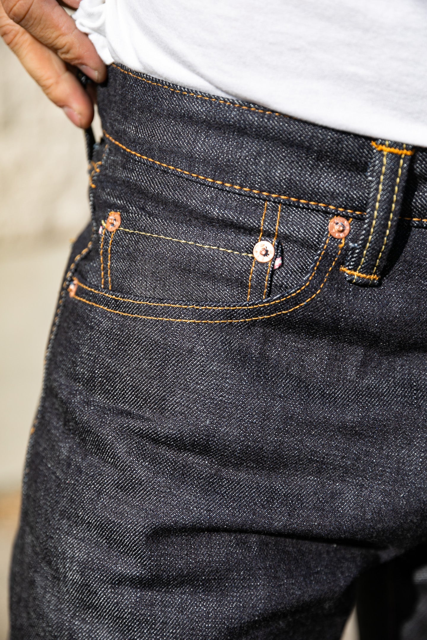 Momotaro - High Tapered - 15.7oz Zimbabwe w/ Battle Stripes - Image 3