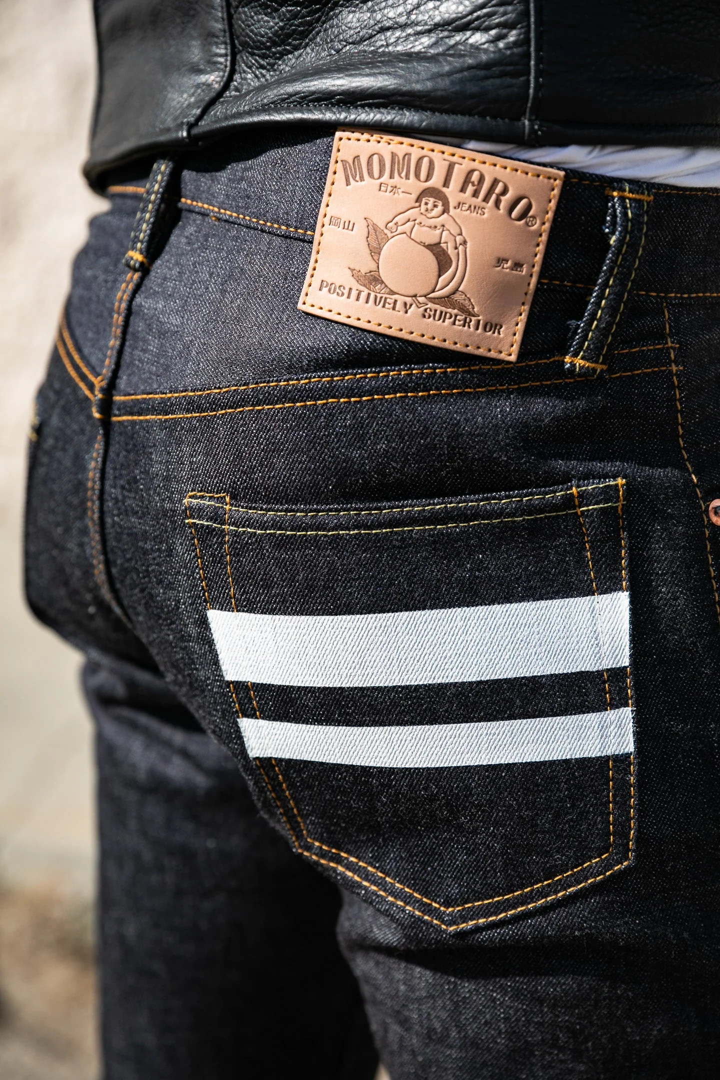 Momotaro - High Tapered - 15.7oz Zimbabwe w/ Battle Stripes - Image 5
