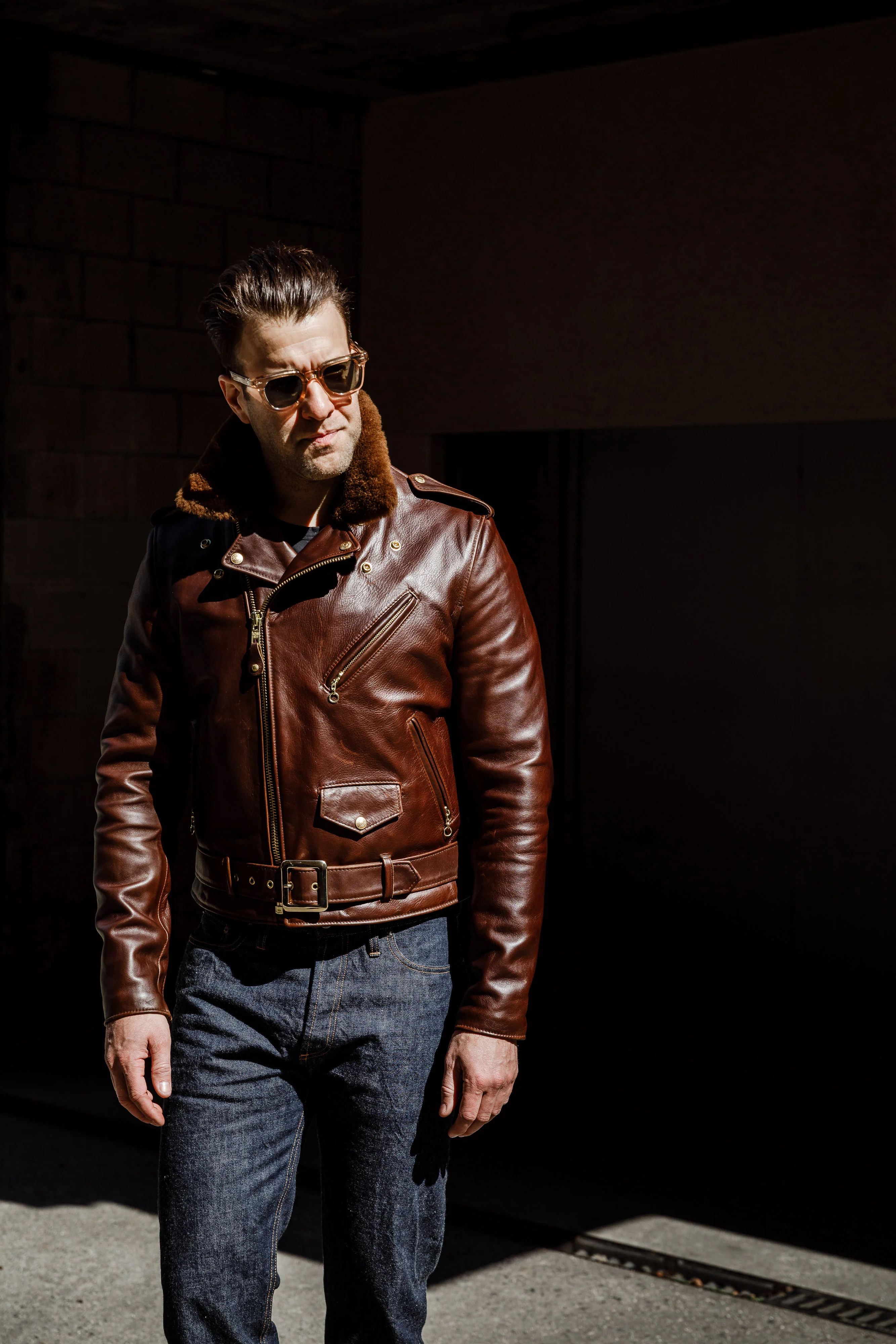 Schott N.Y.C - P656H - Chocolate Brown Horsehide - Image 11