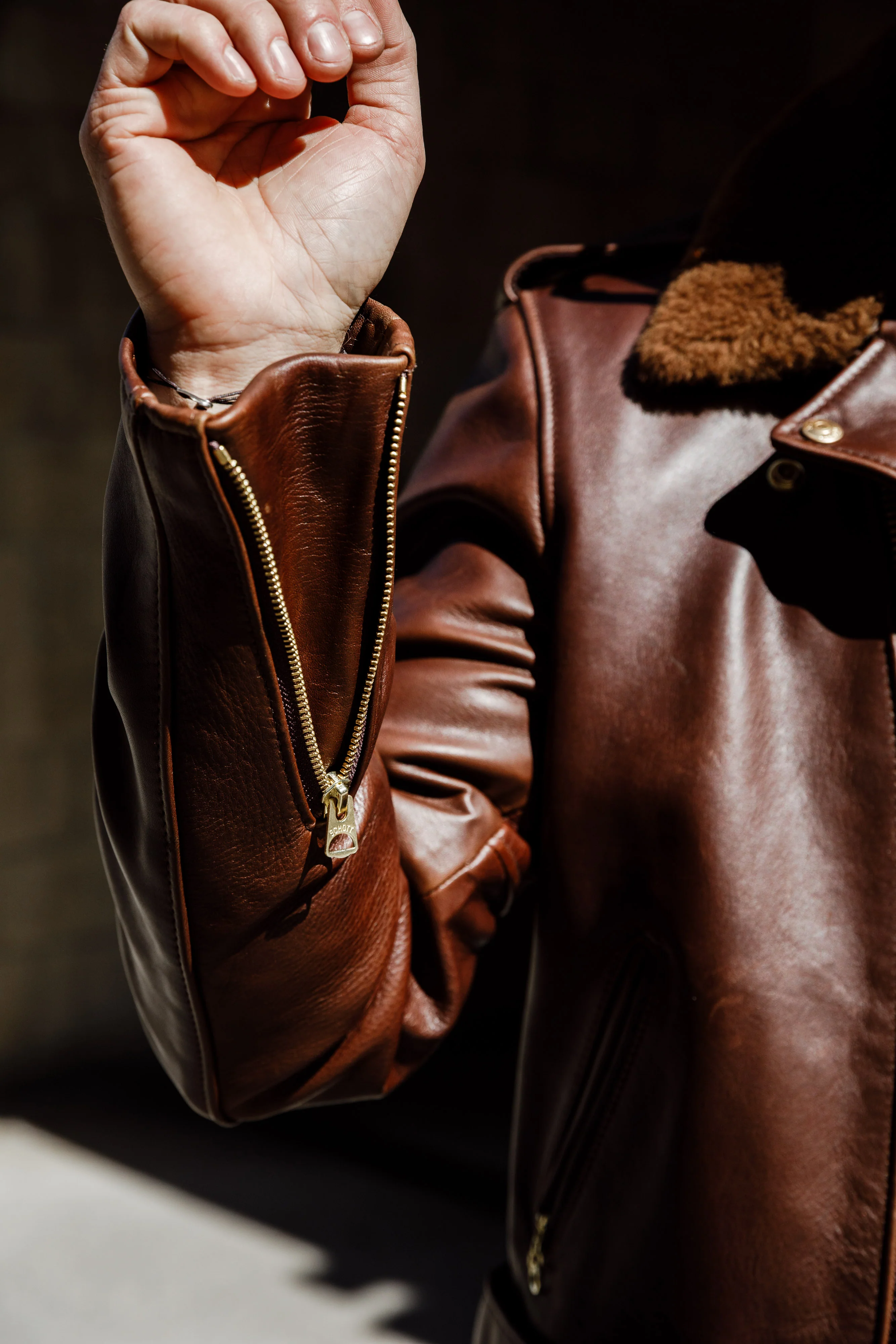 Schott N.Y.C - P656H - Chocolate Brown Horsehide - Image 13