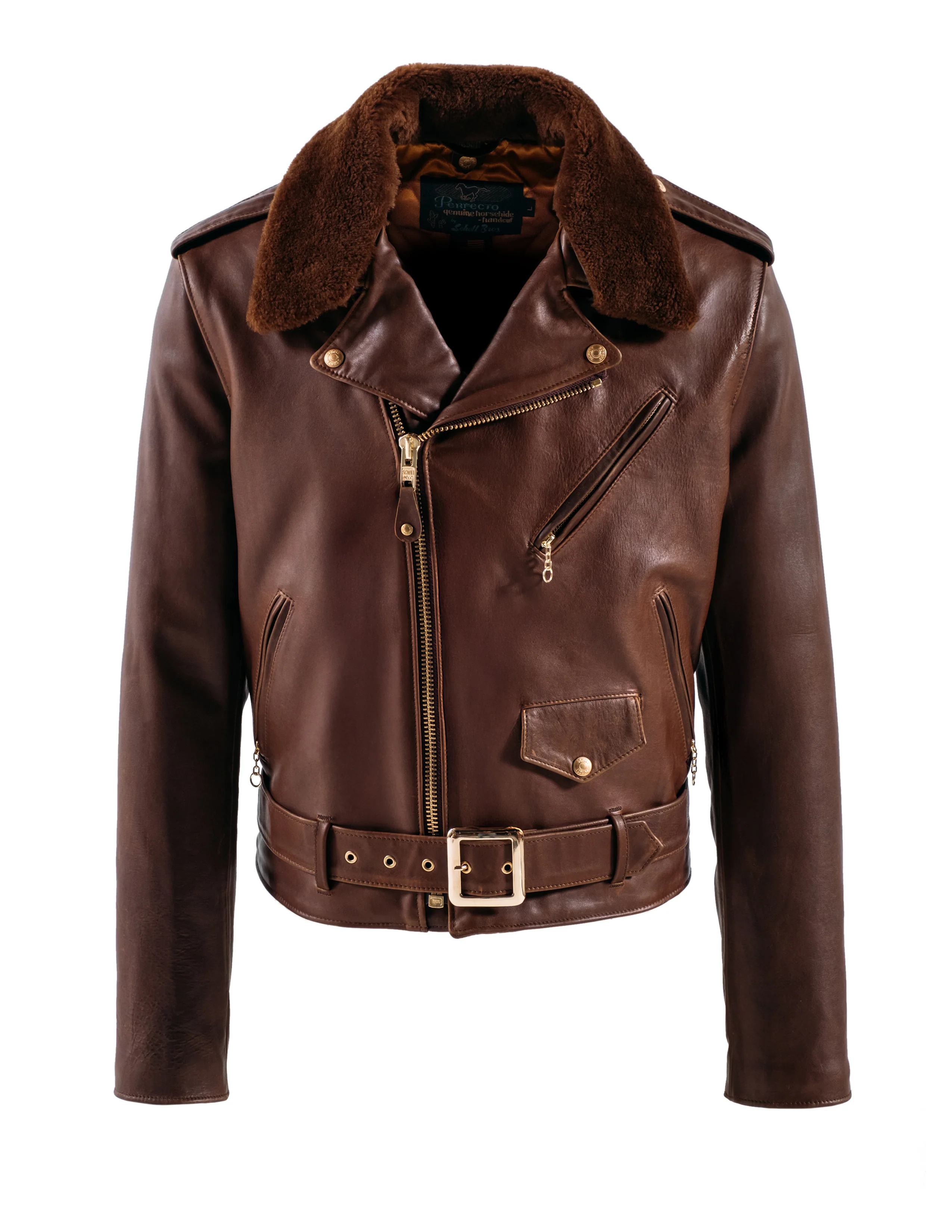 Schott N.Y.C - P656H - Chocolate Brown Horsehide - Image 16