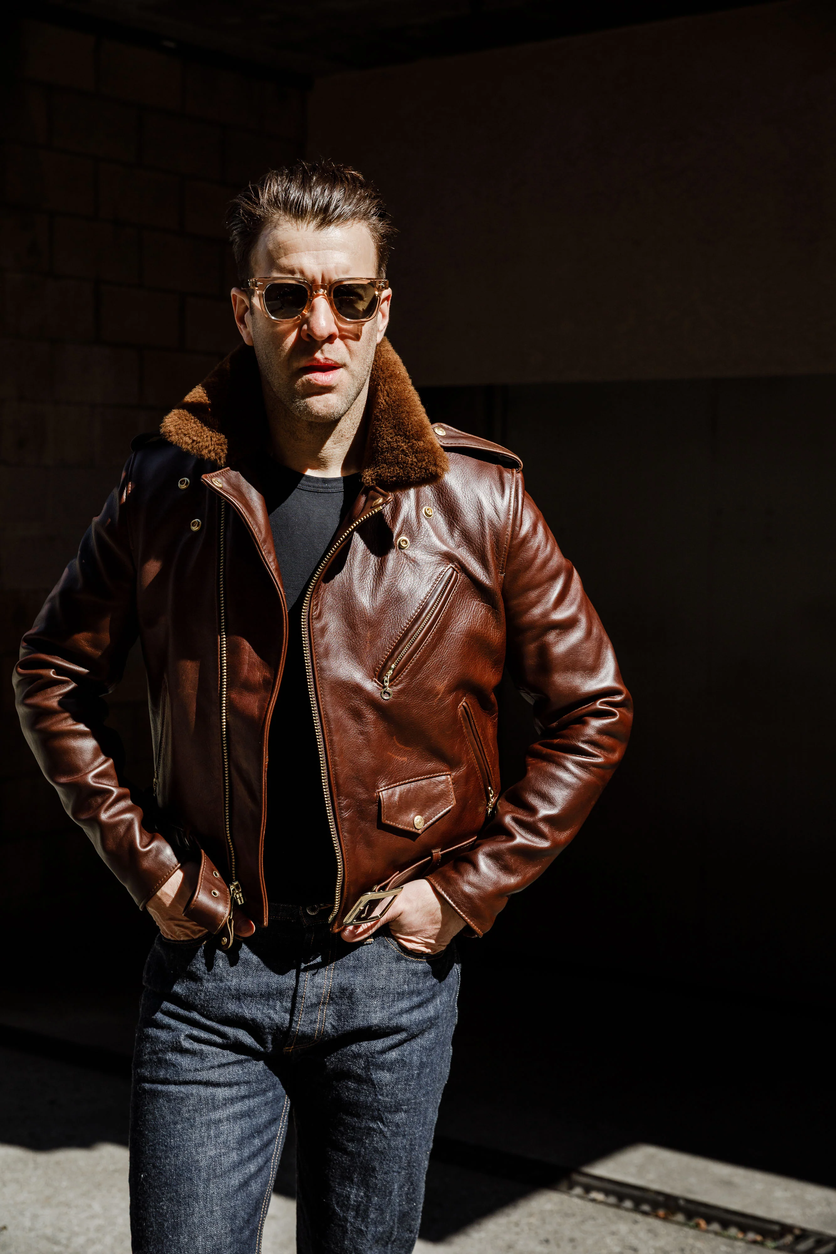 Schott N.Y.C - P656H - Chocolate Brown Horsehide - Image 2