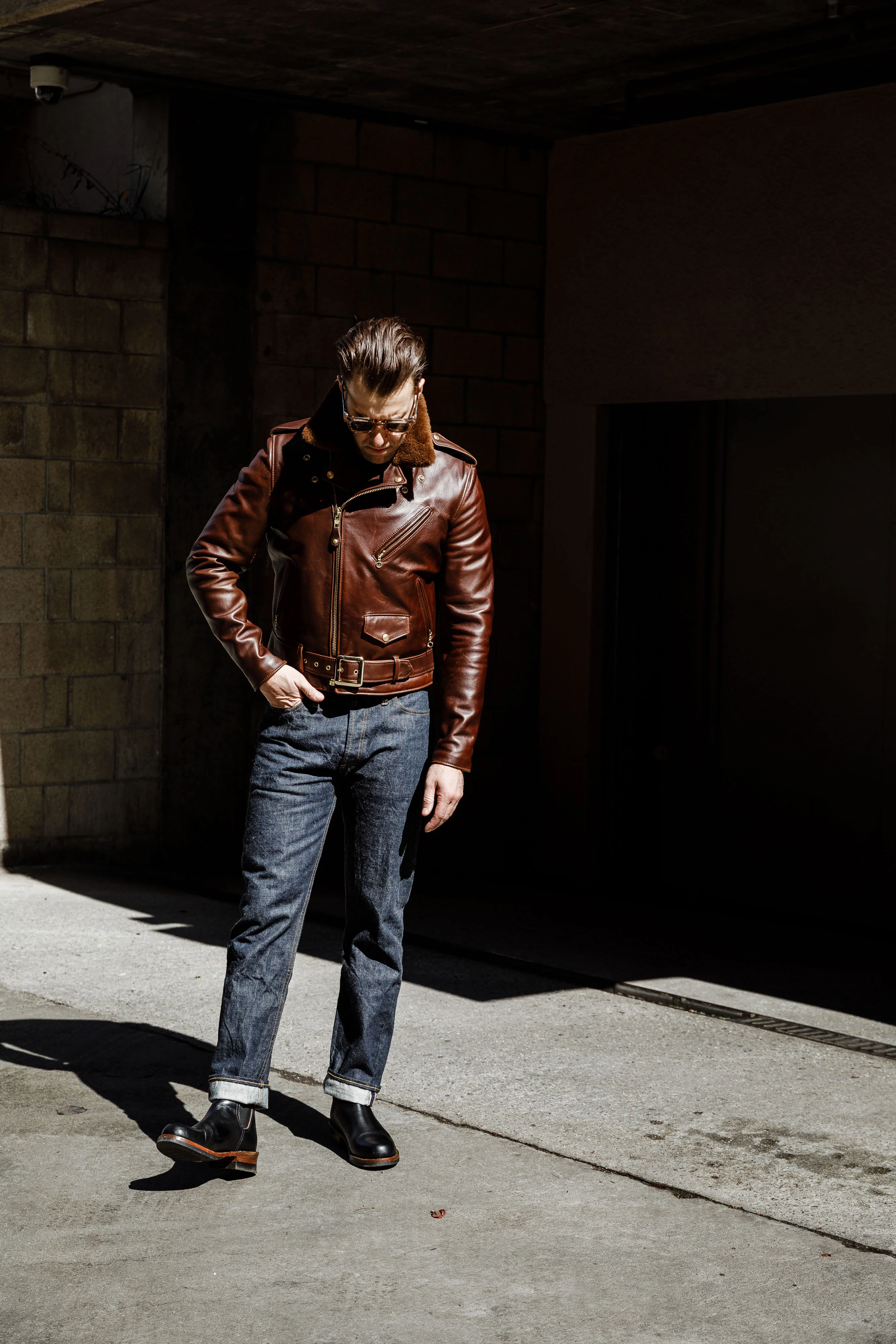 Schott N.Y.C - P656H - Chocolate Brown Horsehide - Image 4