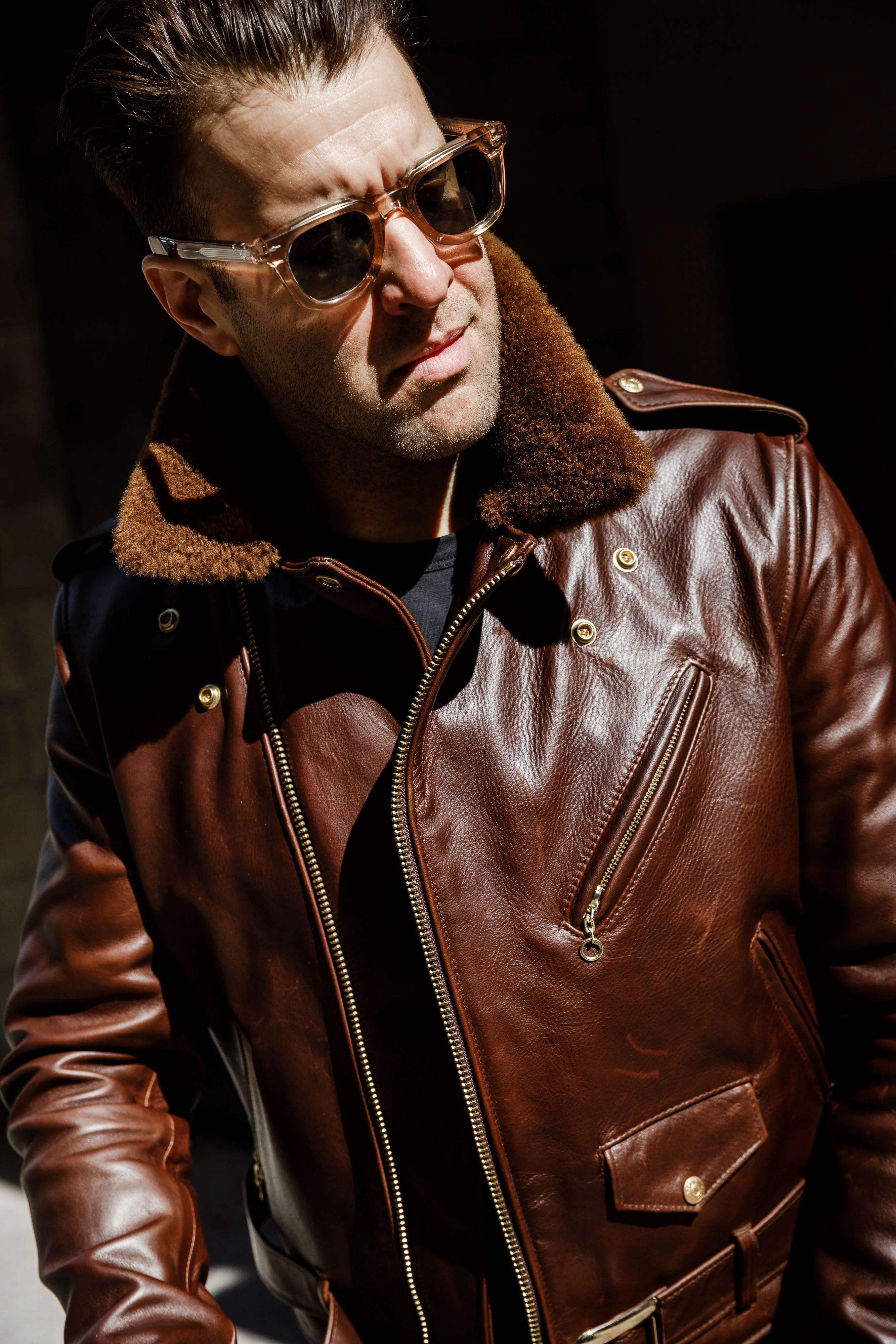 Schott N.Y.C - P656H - Chocolate Brown Horsehide - Image 6