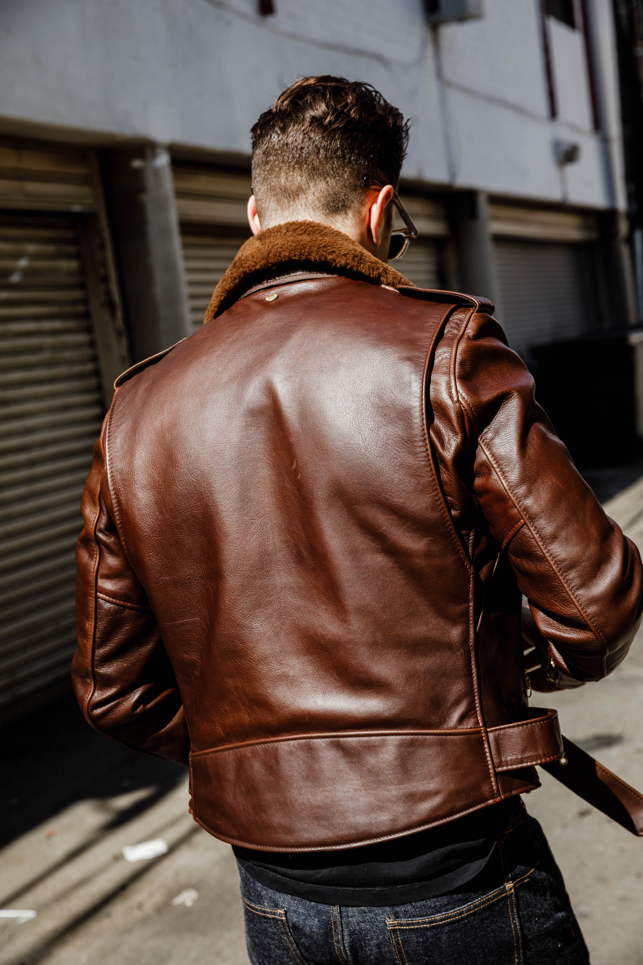 Schott N.Y.C - P656H - Chocolate Brown Horsehide - Image 8