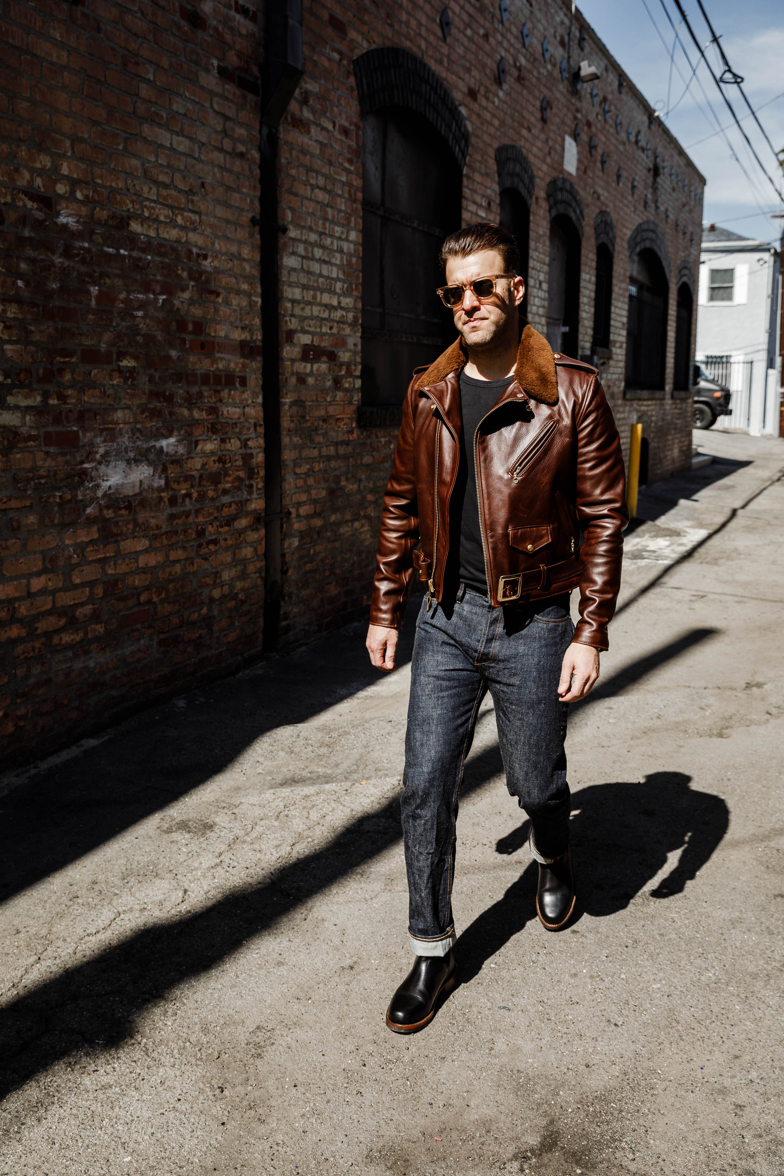 Schott N.Y.C - P656H - Chocolate Brown Horsehide - Image 9
