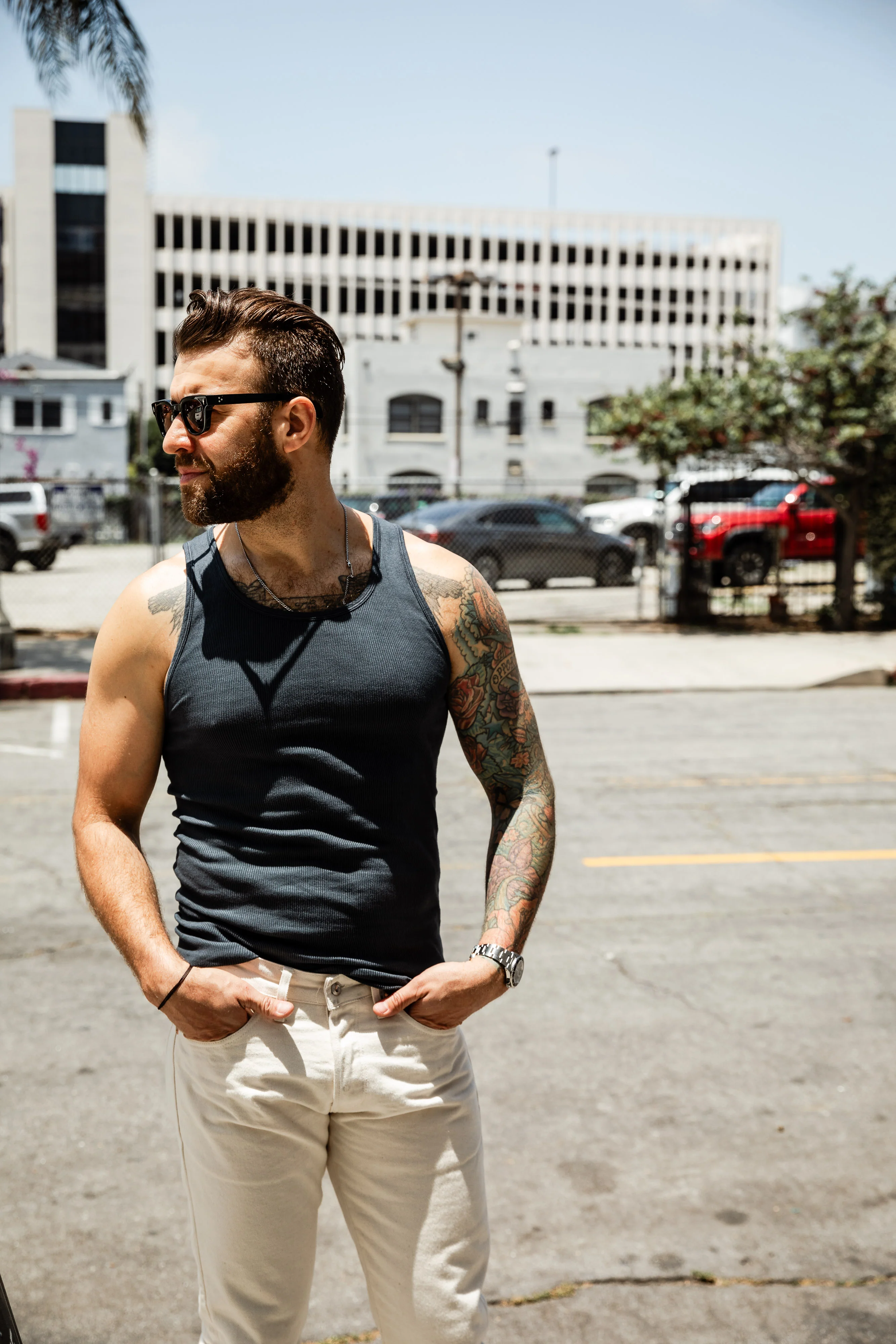 Wythe - Tubular Ribknit Tank - Faded Black - Image 3